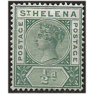 St Helena 1897 SG46 1/2d Green Wmk Crown CA Mounted Mint . ..