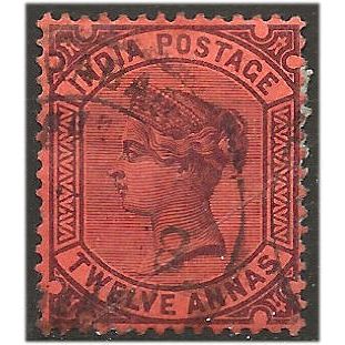 India 1888 SG100 12a Purple/Red (Gum Crease) else Fine Used ... ..