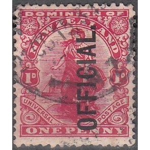 New Zealand 1910 Michel Service 15 O Cote (2005) 0.20 Euro Zealandia Cachet rond