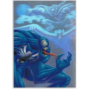 MARVEL ANNUAL ' 95 FLAIR ' HOLOBLAST card # 6 VENOM vs DEMOGOBLIN (1995)