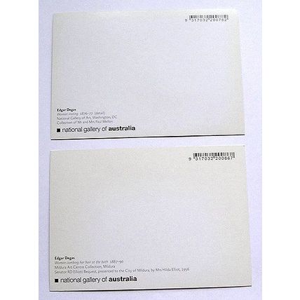 Edgar Degas - National Gallery Of Australia - 2 x Womens Study Post Cards - NEW