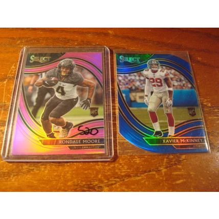 2021 Panini Select, 2-Rc Cards, Pink/Blue, MOORE/McKINNEY