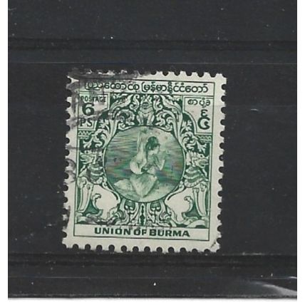 Burma.SG101 6p Dancer (Green).Fine Used.Jul25e