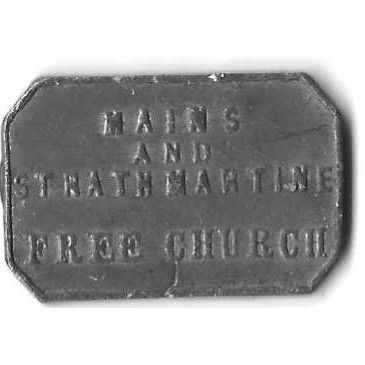 Cira 1840's Mains and Strathmartine Free Church rectangle medal XF