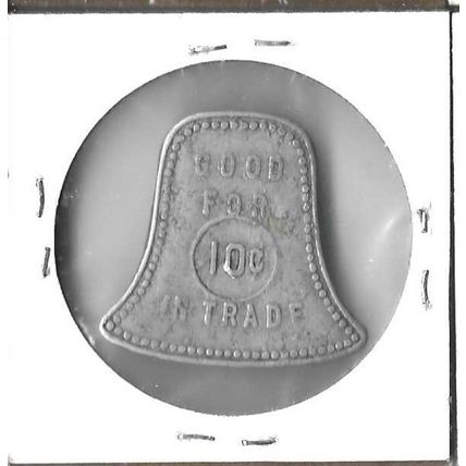 hof brau Bar 10 cent Bell Shaped token fort indiana VF