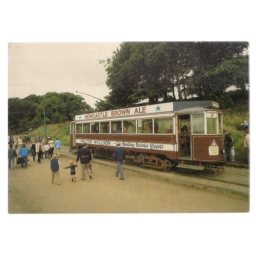 TRAMCAR, Beamish Open Air Museum, Stanley Durham vintage postcard unposted (a) #