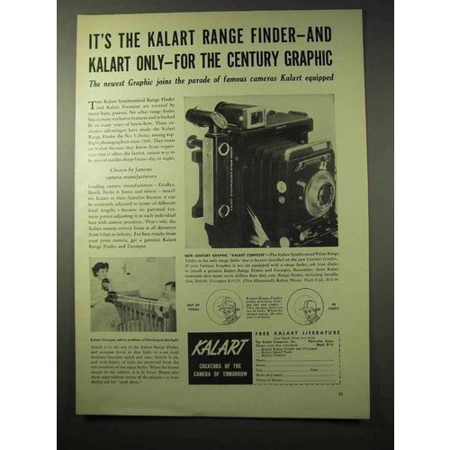 1950 Kalart Range Finder Ad - The Century Graphic