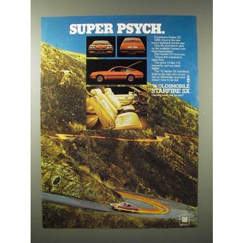 1976 Oldsmobile Starfire SX Car Ad - Super Psych