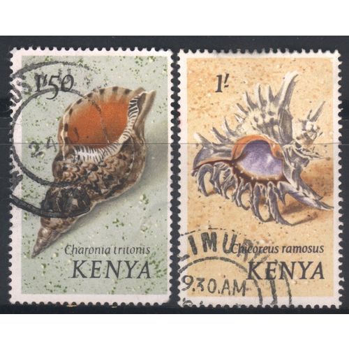 Kenya - 1971 - SG47a/48 - 1s.50 Trumpet Triton + 1/- Ramose Murex - used