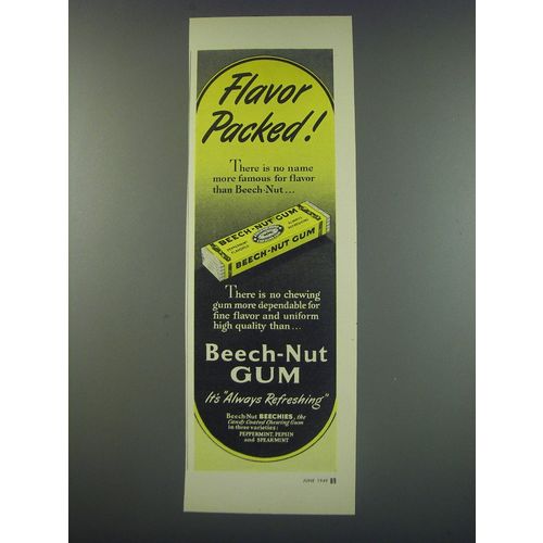 1949 Beech-Nut Gum Ad - Flavor packed!