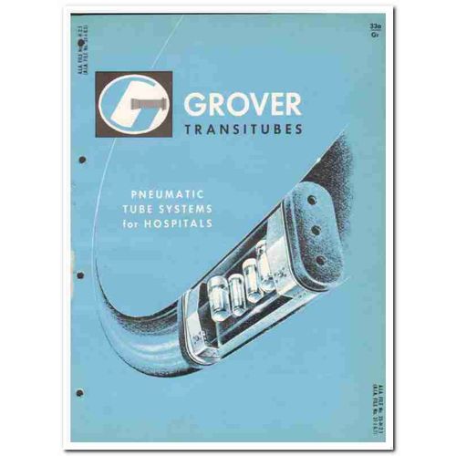 GROVER COMPANY 1964 Transitubes pneumatic tube system vintage catalog