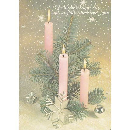 Christmas and New Year Greetings Card Germany posted 1991 VGC