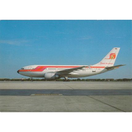 Thai Airways Airbus A310 204 Civil Aviation Postcard (A18785)