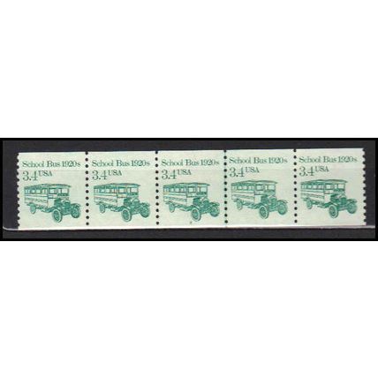 2123 3.4c School Bus Very Fine MNH Dry Gum PNC 2/5 X0063