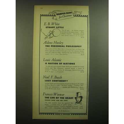 1945 Harper & Brothers Books Ad - Stuart Little by E.B. White