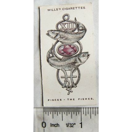 1923 Wills Lucky Charms No. 12 Pisces, the Fishes