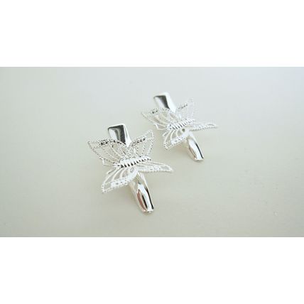 2 extra small silver butterfly metal alligator hair clip for fine thin hair