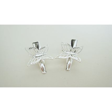 2 extra small silver butterfly metal alligator hair clip for fine thin hair