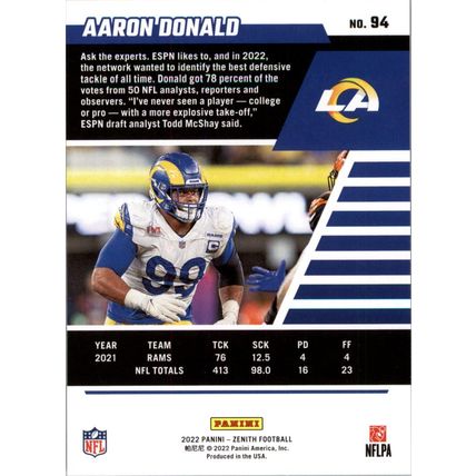 2022 Zenith Football Aaron Donald