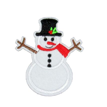 Snowman Iron On Patch Badge Motif Decoration Fun Winter Snow Kids Child P183