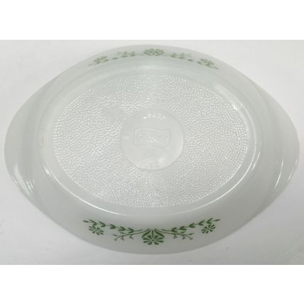 Vintage Glasbake Green Daisy Flower Baking Cake/Pie Dish - 12 Inches [CHIPPED]