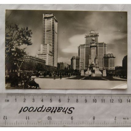 1962 postcard Madrid, Spain Square
