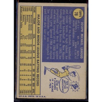 1970 Topps #78 Joe Lahoud Very good