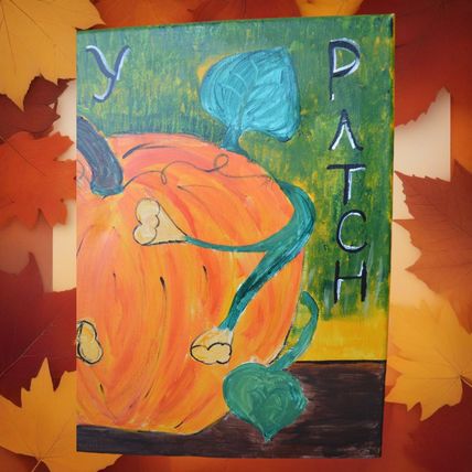 Hand painted Thanksgiving art, measures 20" x 16"