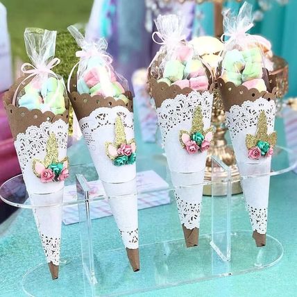 Clear Cellophane Cone Bags for Sweets Cello Candy Birthday Treat Party Favour