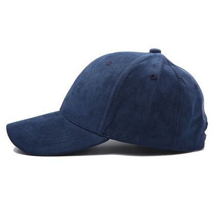 Cap Adjustable Strapback Hat For Men Women Solid Color Suede Leather Baseball