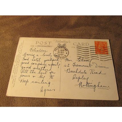Valentines Postcard - Spa Gardens, Felixstowe - Artist E.W Trick A1530