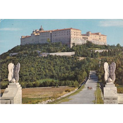 Montecassino Abbazia Italy Postcard posted 1980 creased
