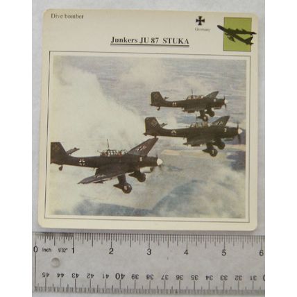 Junkers JU 87 Stuka - Germany - Dive bomber - Collectors Club Card