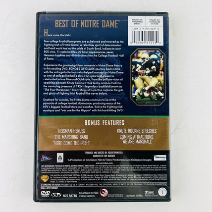 Notre Dame Echoes of Glory - The History of Fightin Irish Football DVD