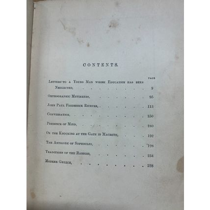 RARE* 1860 THOMAS DE QUINCEY "LETTERS TO A YOUNG MAN" ANTIQUE BOOK (P3)