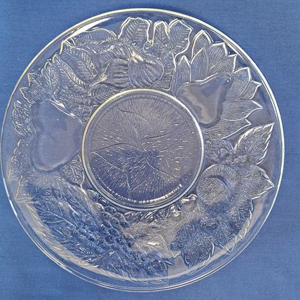 Vintage Lot 4 KIG Indonesia K126 CLEAR Fruit Glass SALAD Plates Bread & Butter