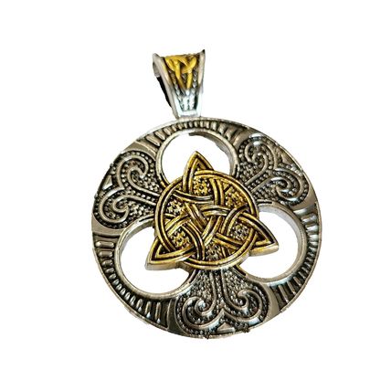 Celtic Knot Pendant Necklace Steel. Viking Trinity Triquetra 22 inch Chain A62