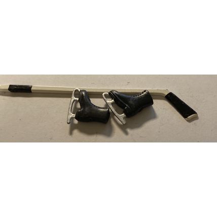 Dollhouse Miniature Hockey Stick and Skates