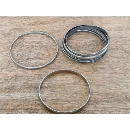 Silver Tone Bangles Set | Minimalist Collection | Vintage Stackable