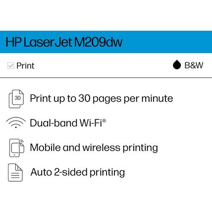 HP Laserjet M209Dw Wireless Printer, Print, Fast Speeds, Easy Setup, Mobile Prin