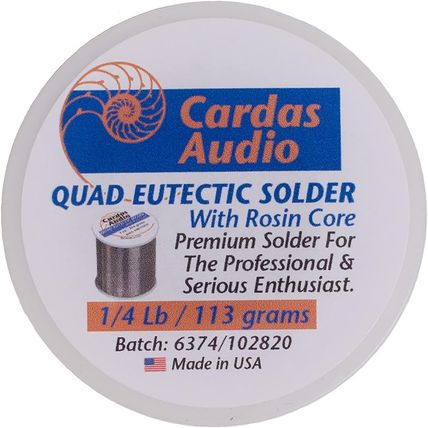 Cardas Soldering Wire Quad Eutectic Silver Solder with Rosin Flux 1/4 Lbs (113G)
