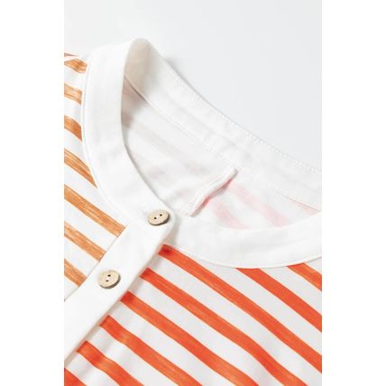 Orange Stripe Oversized Buttoned Front Sleeveless Wide Leg Jumpsuit
