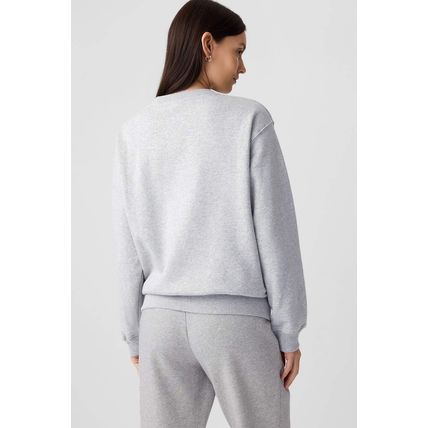Light Grey Plain Drop Shoulder Crewneck Pullover Sweatshirt