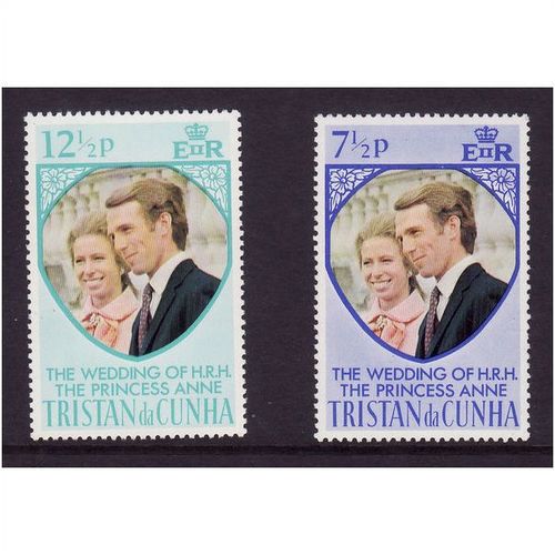 TRISTAN DA CUNHA 1973 ROYAL WEDDING SET 2 VALS U/M MINT#2