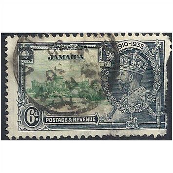 Jamaica 1935 SG116 6d Grey & Indigo Silver Jubilee FILLER .. .