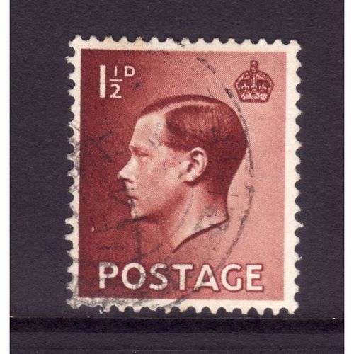 GREAT BRITAIN 1936 EDWARD VIII SG459i 1 1/2d RED BROWN FINE USED#4