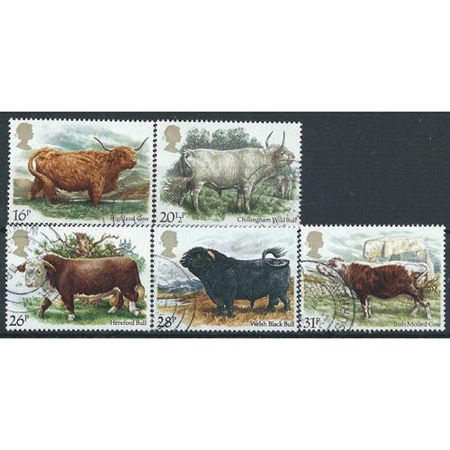 1984 Cattle Set SG1240-1244 Very Fine Used..