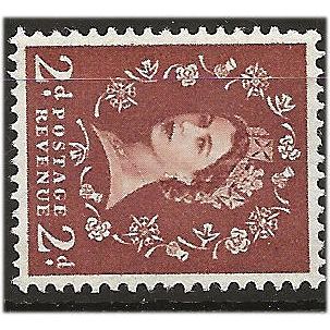 1960 SG613ab 2d Red-Brown Crowns Phosphor Wmk Sideways Mounted Mint. . .