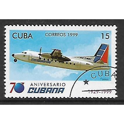 CUBA 1999 15c FOKKER - F27 FRIENDSHIP AIRCRAFT SG 4380 FINE USED#2