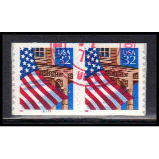 Used 2915Av 32c U.S. Flag Over Porch Very Fine CNP Left 78777 11x10 PA1783